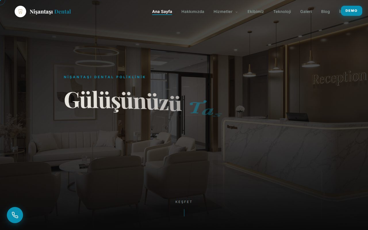LimeGraf tarafından tasarlanan diş kliniği web sitesi demo ekran görüntüsü